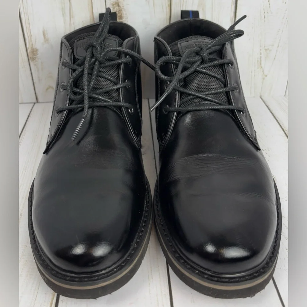 Nunn Bush Mens 8.5M Black Waterproof Leather Chukka Boots Comfort Gel 84881-001